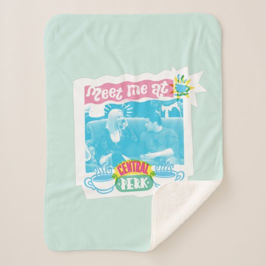 Central Perk Neon Graphicで会う シェルパブランケット (正面)