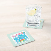 Central Perk Neon Graphicで会う スクエアペーパーコースター (インサイチュ)