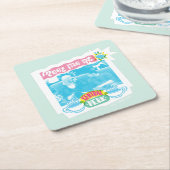 Central Perk Neon Graphicで会う スクエアペーパーコースター (アングル)