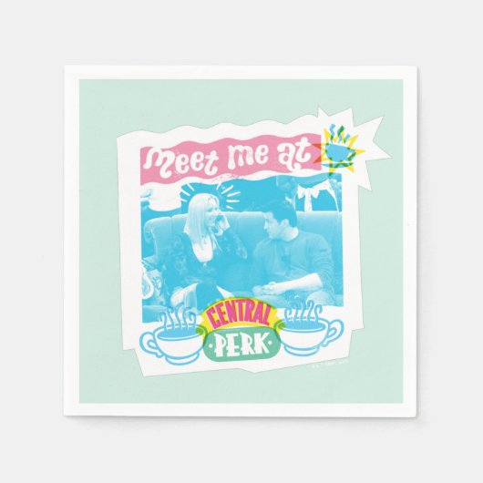 Central Perk Neon Graphicで会う スタンダードカクテルナプキン (正面)