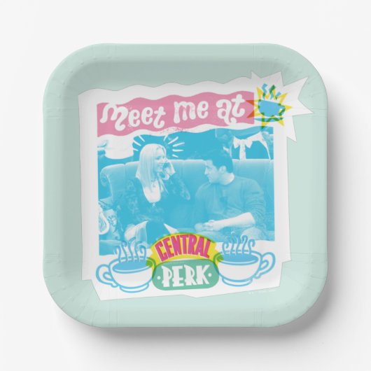 Central Perk Neon Graphicで会う ペーパープレート (正面)