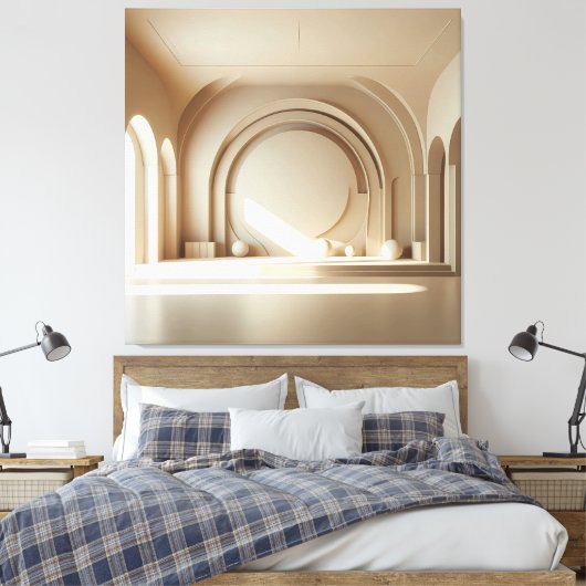 Central Sphere Composition キャンバスプリント (インサイチュ (寝室))