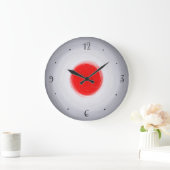 Centre>Wallの赤い時計との渦巻形のな灰色か白 ラージ壁時計 (ホーム)