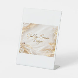 Centro de mesa ,con diseño Dorado 台座サイン