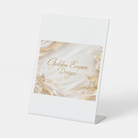 Centro de mesa ,con diseño Dorado 台座サイン (正面)