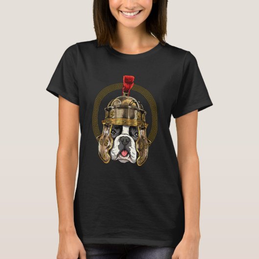 Centurion French Bulldog Ancient Rome Roman Empire Tシャツ (正面)