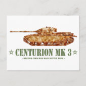 Centurion MK 3戦車冷戦の英国MBT ポストカード (正面)