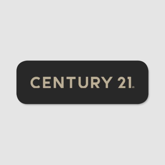 Century 21名前タグ – 黒い金ゴールド 名札 (正面)