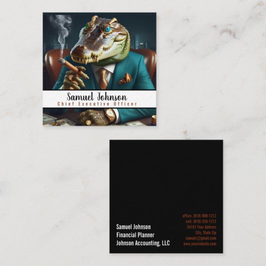 CEOおもしろい最高経営責任者 スクエア名刺 (正面/裏面)