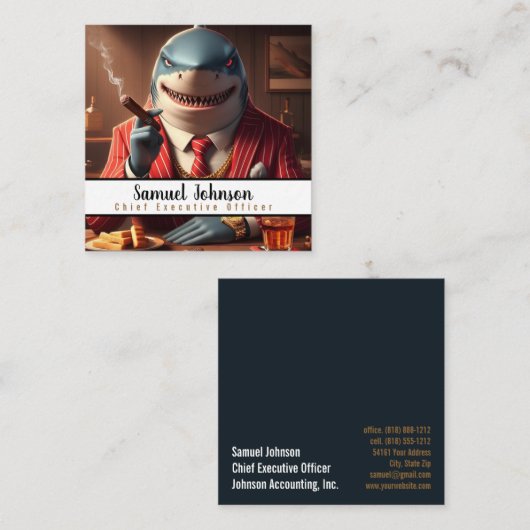 CEOおもしろい最高経営責任者 スクエア名刺 (正面/裏面)