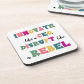 CEOのように革新し、反逆者のように混乱させる コースター (左側)