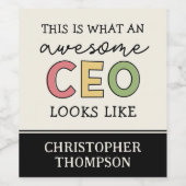 CEOへのユニークなギフト | 素敵な上司へのギフト ワインラベル (シングルラベル)