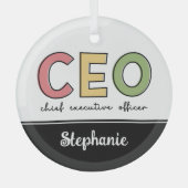 CEOパーソナライズされた最高経営責任者ボスギフト ガラスオーナメント (正面)