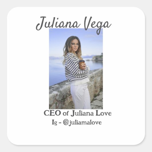 CEOビジネスオーナーガールボスInstagramハンドル スクエアシール (正面)