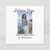 CEOビジネスオーナーガールボスInstagramハンドル スクエア名刺 (裏面)