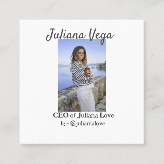 CEOビジネスオーナーガールボスInstagramハンドル スクエア名刺 (正面)
