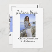 CEOビジネスオーナーガールボスInstagramハンドル ポストカード (正面/裏面)