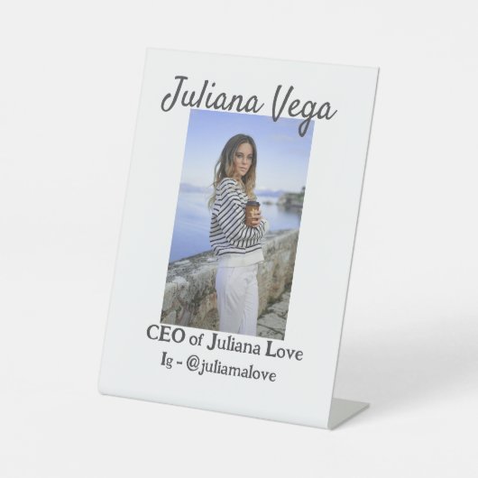 CEOビジネスオーナーガールボスInstagramハンドル 台座サイン (正面)