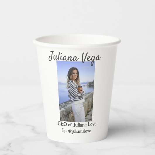 CEOビジネスオーナーガールボスInstagramハンドル 紙コップ (正面)