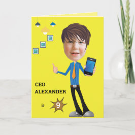 CEOビジネスマンBOY写真センセーショナルおもしろい誕生日 カード