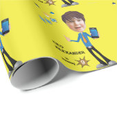 CEOビジネスマンBOY写真センセーショナルおもしろい誕生日 ラッピングペーパー (ロールコーナー)