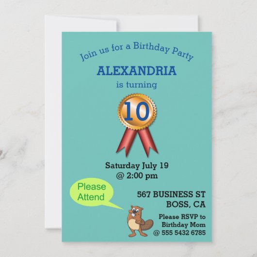 CEOビジネス女性写真センセーショナルおもしろい誕生日 招待状 (裏面)