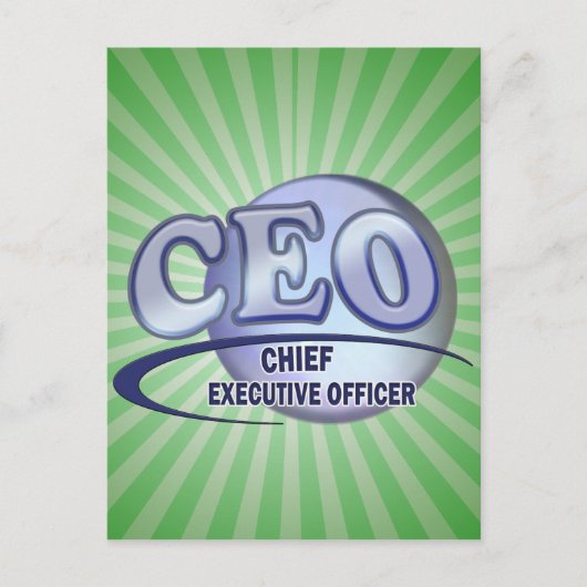 CEOロゴBLUE最高経営責任者 ポストカード (正面)