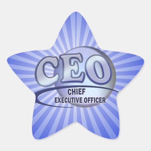 CEOロゴBLUE最高経営責任者 星シール (正面)