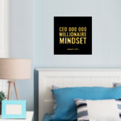 CEO富豪マインドセットやる気を起こさせる引用文フォイルPr 箔ポスター (インサイチュ (寝室))