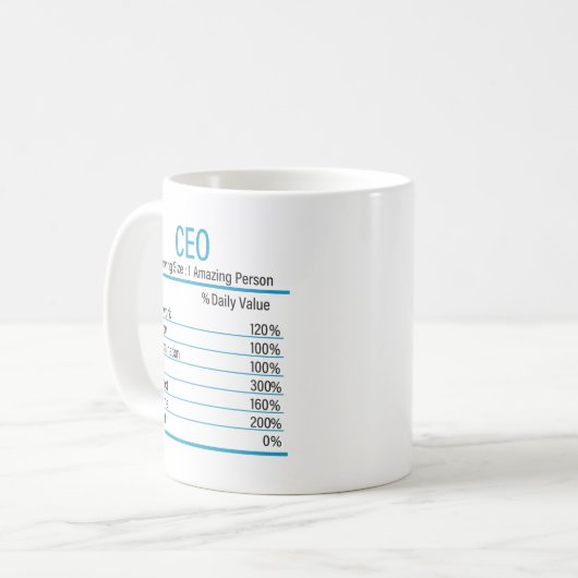 CEO栄養ファクト、栄養ファクト、CEO コーヒーマグカップ (正面左)