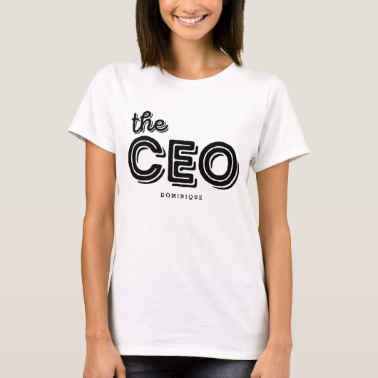 CEO素朴レトロタイポグラフィパーソナライズされたシャツ Tシャツ (正面)