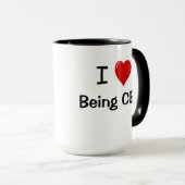 CEO -おもしろい- CEOのハートの倍であるI愛は味方しました マグカップ (正面右)