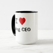 CEO -おもしろい- CEOのハートの倍であるI愛は味方しました マグカップ (正面左)