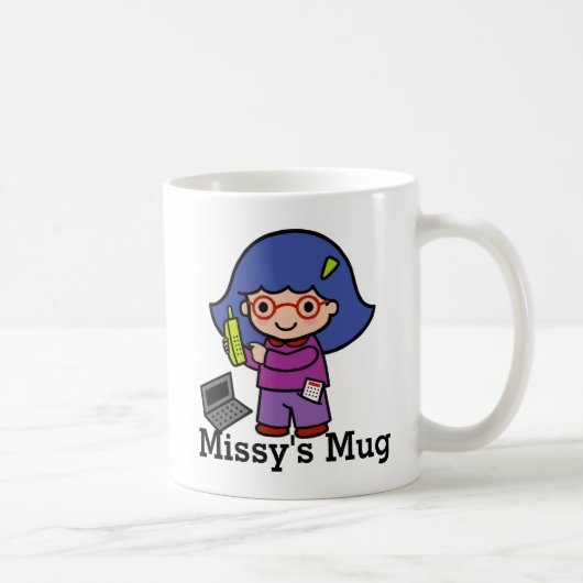 CEO /会計士/コンピューター付きMogul女の子 コーヒーマグカップ (右)