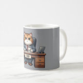 CEO (猫最高経営責任者) - 楽しいオフィス猫マグカップ コーヒーマグカップ (正面右)