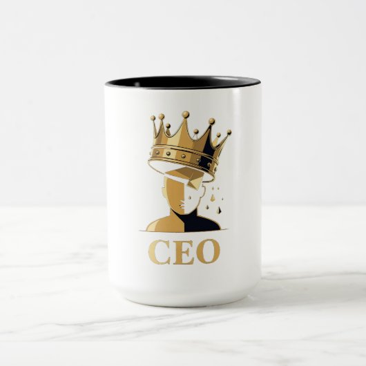 CEO Crown Graphic T-Shirt – Minimalist V2 マグカップ (中央)