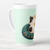 "CEO of Nap" Cat Sleeping on The Couch カフェラテマグ (左アングル)