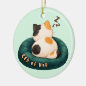 "CEO of Nap" Cat Sleeping on The Couch セラミックオーナメント (左)