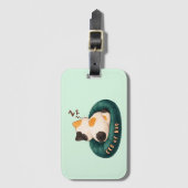 "CEO of Nap" Cat Sleeping on The Couch ラゲッジタグ (正面縦)