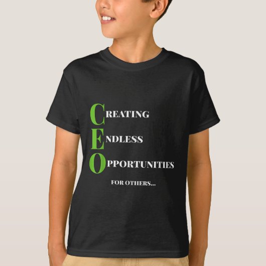 Ceo TシャツCreating OpportunityボスSuccess Moti Tシャツ (正面)