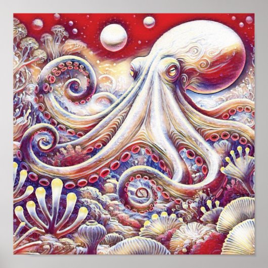 Cephalopod Cosmic Octopus in Psychedelic Seas ポスター (正面)