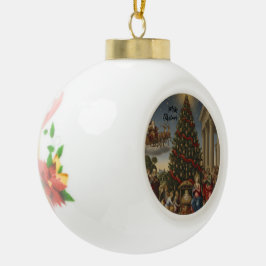 Ceramic Ball Nativity Santa Christmas Ornament セラミックボールオーナメント