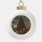 Ceramic Ball Nativity Santa Christmas Ornament セラミックボールオーナメント (正面)