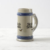Ceramic Beer Stein – Sip & Smile Motivational Mug ビールジョッキ (正面右)