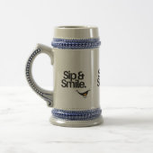 Ceramic Beer Stein – Sip & Smile Motivational Mug ビールジョッキ (左)