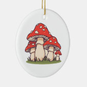 Ceramic Circle Ornament (Cute Mushrooms) セラミックオーナメント (右)