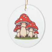 Ceramic Circle Ornament (Cute Mushrooms) セラミックオーナメント (左)