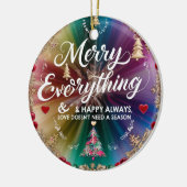 Ceramic Circle Ornament – Modern Rainbow Christmas セラミックオーナメント (左)