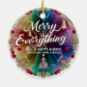 Ceramic Circle Ornament – Modern Rainbow Christmas セラミックオーナメント (裏面)