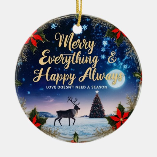 Ceramic Circle Ornament – Starry Night Holiday セラミックオーナメント (正面)